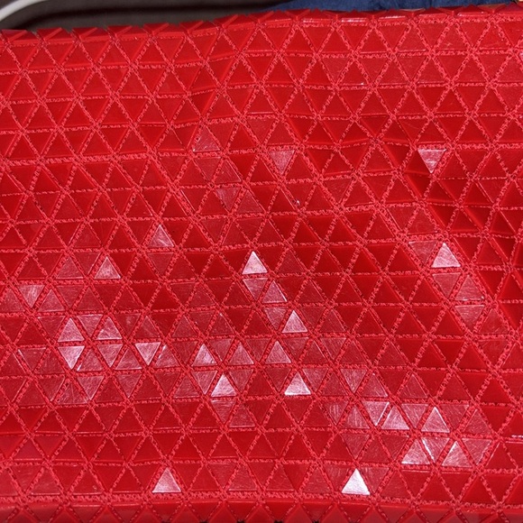 Textured Cestac Pouch  Wristlet Red - Picture 9 of 10